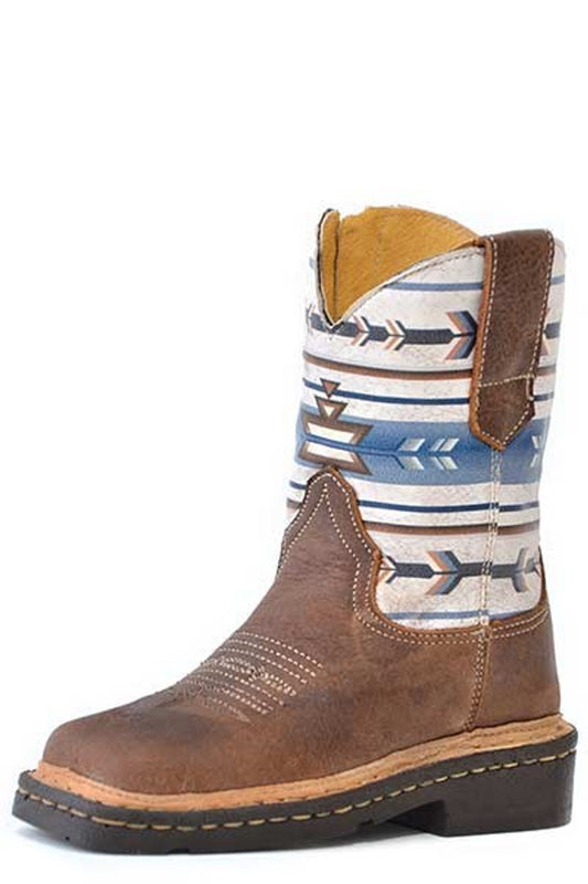 Roper Toddler Boy's Cowboy Aztek Broad Square Toe Boots