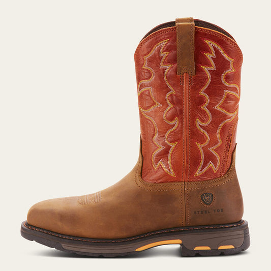 Ariat Men's Dark Earth WorkHog Square Toe Steel Toe Work Boots