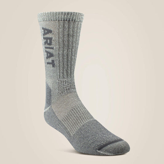 Ariat Work Lightweight Merino Wool Blend Steel Toe Grey Work Socks