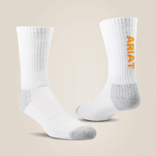 Ariat Premium Ringspun Cotton Crew Work Socks-3 Pair Pack