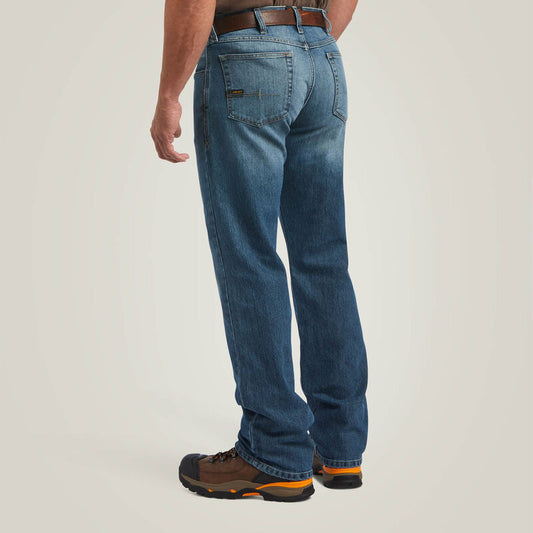 Ariat Men's Rebar M5 Straight DuraStretch Basic Stackable Straight Leg Jean-Edgewood