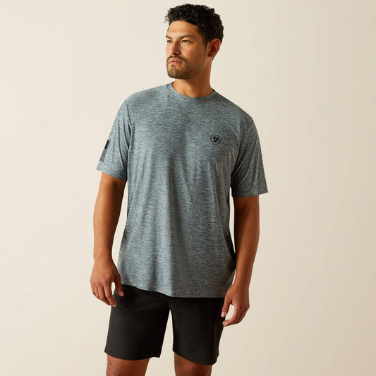 Ariat Men's Vertical Gradient Charger Newsboy Blue T-Shirt