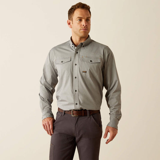 Ariat Men's Rebar Made Tough VentTEK DuraStretch Charcoal Heather Work Shirt