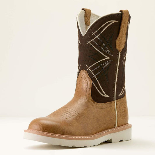 Ariat Youth Activate Round Toe Cottage Bark Suede Western Boot