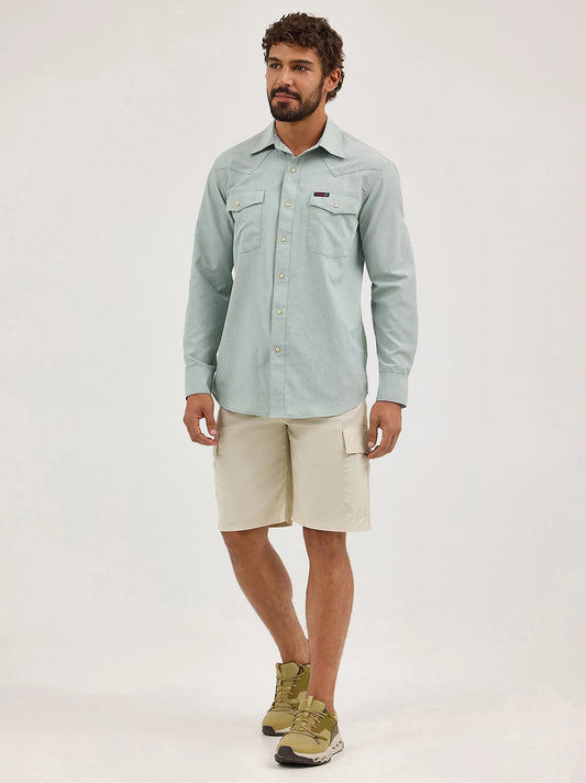 Wrangler ATG Men's Drover Iceberg Green Utility Shirt