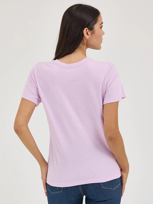 Wrangler Women's Wrangler Kabel Logo Vibrant Reg Fit Orchid Bouquet T-Shirt