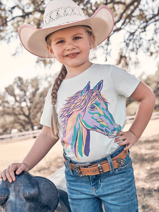 Wrangler Girl's Turquoise Western Graphic T-Shirt