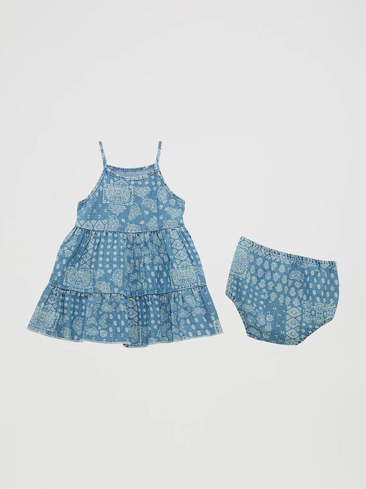 Wrangler Little Girl's Bandana Tank Tiered Dress