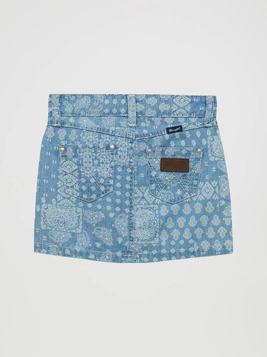 Wrangler Girl's Elaina Bandana Denim Skirt