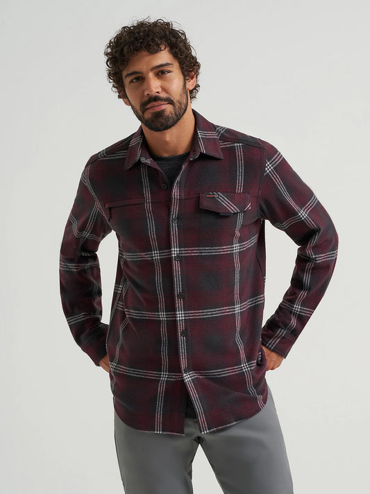 Wrangler Men's ATG Campsite Port Royale Plaid Shirt