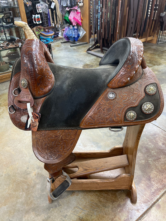 Used Bob Marshall Treeless Barrel Saddle, 15"