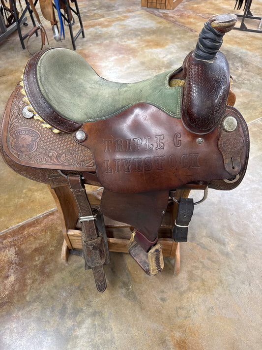 Used ETS Team Roper Saddle, 15.5"