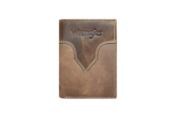 Wrangler Men's Trifold Tan Leather Wallet