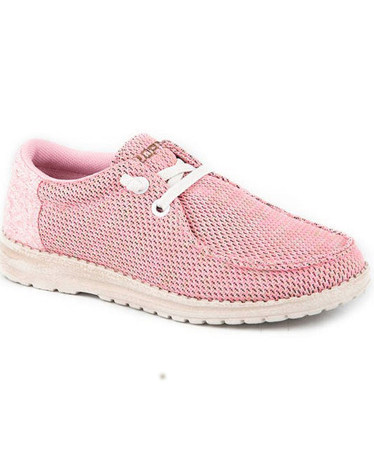 Roper Little Girl's Hang Loose Pink Casual Shoes-Moc Toe