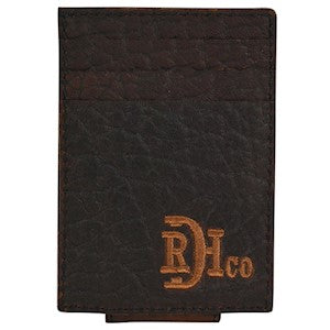 Red Dirt Hat Co. Men's Card Case w/Magnetic Clip Bison Grain Leather