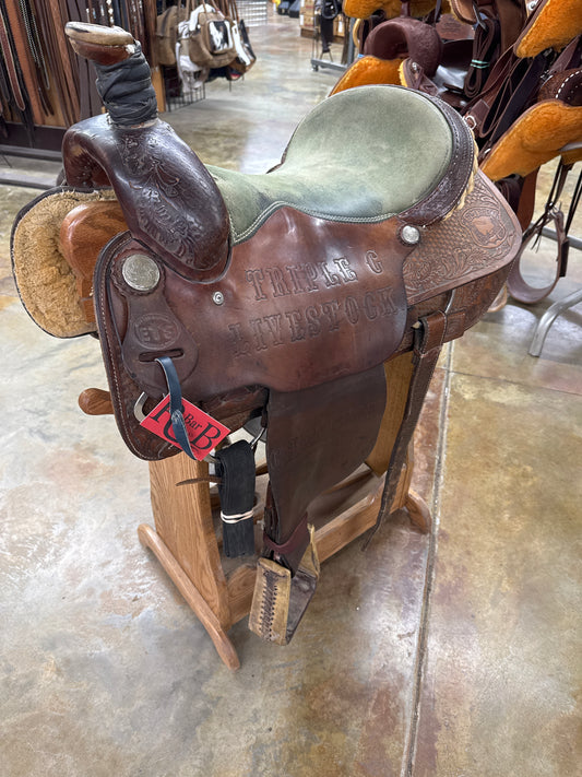 Used ETS Team Roper Saddle, 15.5"