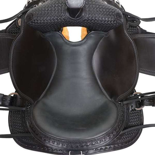 Circle Y Dark Rider Flex2 Trail Saddle, 16", Wide Fit