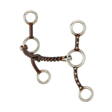 Tough1 Antique Brown Jr. Cowhorse Twisted Wire Snaffle Bit