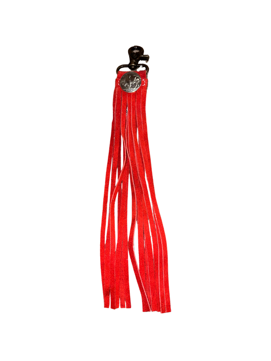 Saddle Charm Fringe Tassel -Suede with Buffalo Concho