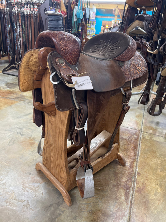 Used Double J Roper Saddle, 15" Seat