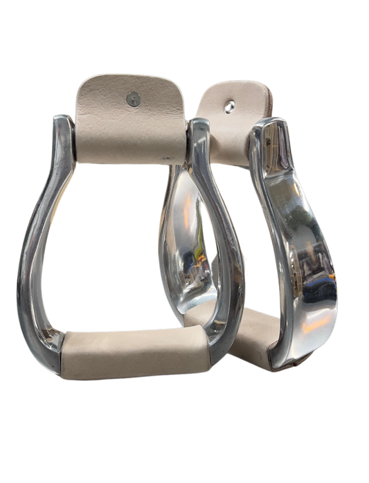 Aluminum 2" Stirrups w/Leather Tread