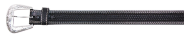 Cowboy Chrome Men's Black Belt with Basket Tooling