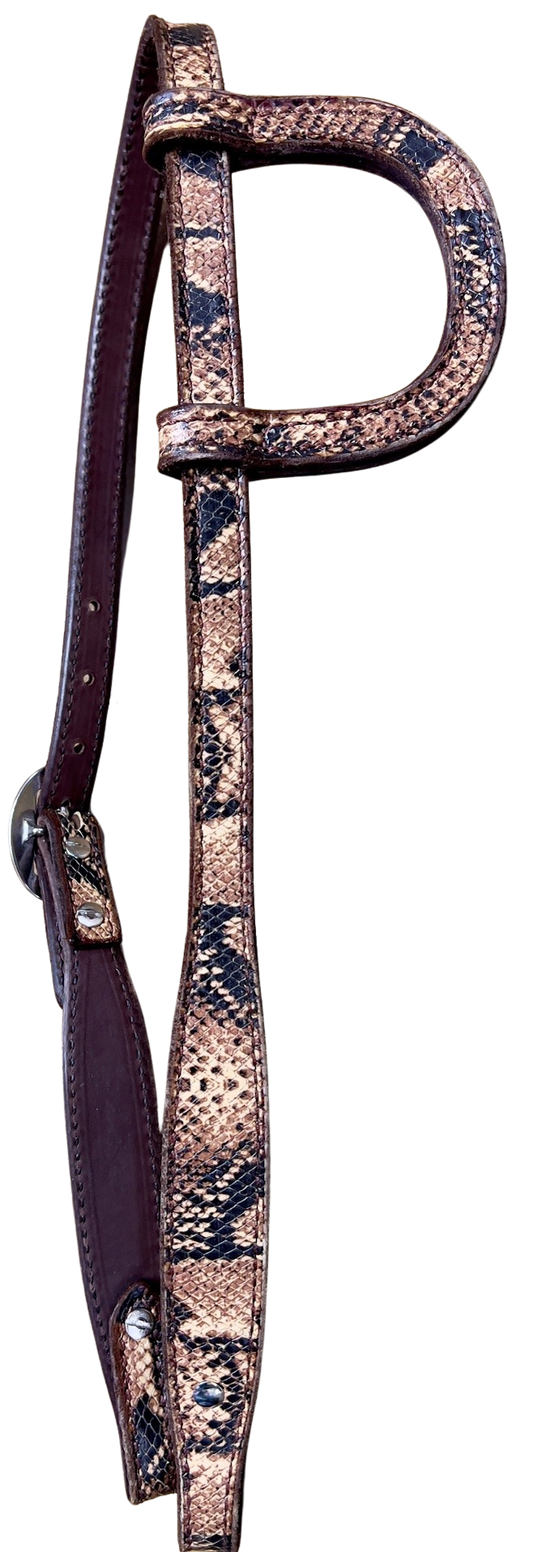 R Bar B Snake Print One Ear Headstall