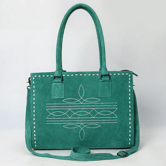 American Darling Western Stitched Suede Leather Tote