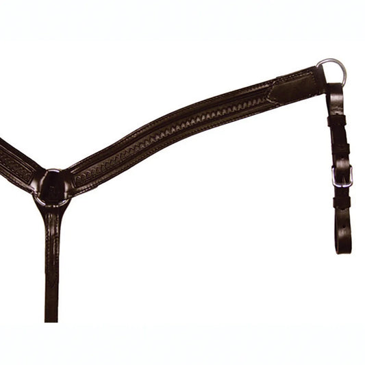 Circle Y Contoured Shell Tooled Breast Collar