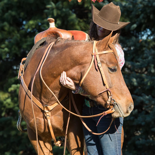 Weaver 5/8" Light Oiled Skirting Leather Browband Headstall