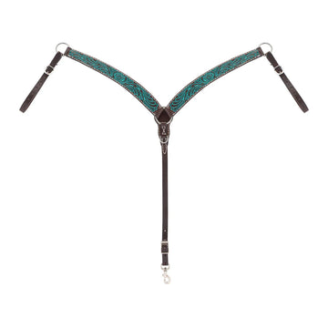 Weaver Turquoise Cross Carved Turquoise Flower Contoured Breast Collar