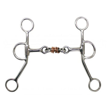 Stainless Steel Dog Bone Snaffle with Copper Rings