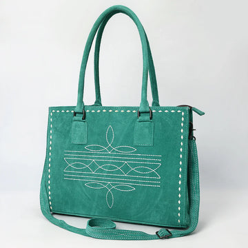 American Darling Western Stitched Suede Leather Tote