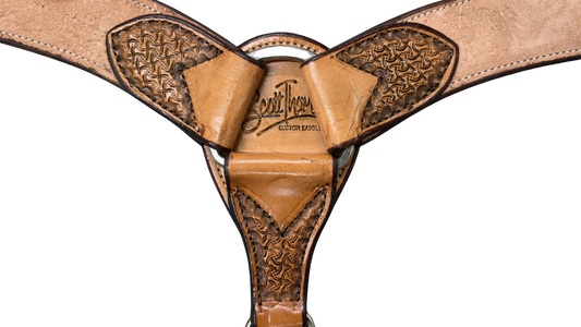 Scott Thomas 2" Roughout Breast Collar W/Tooled Ends