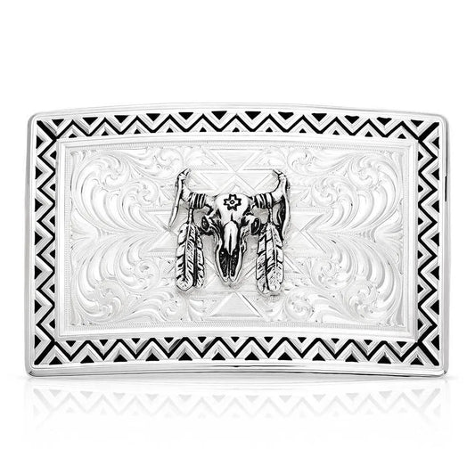 Montana Silversmiths Four Winds Buckle with Buffalo Skull