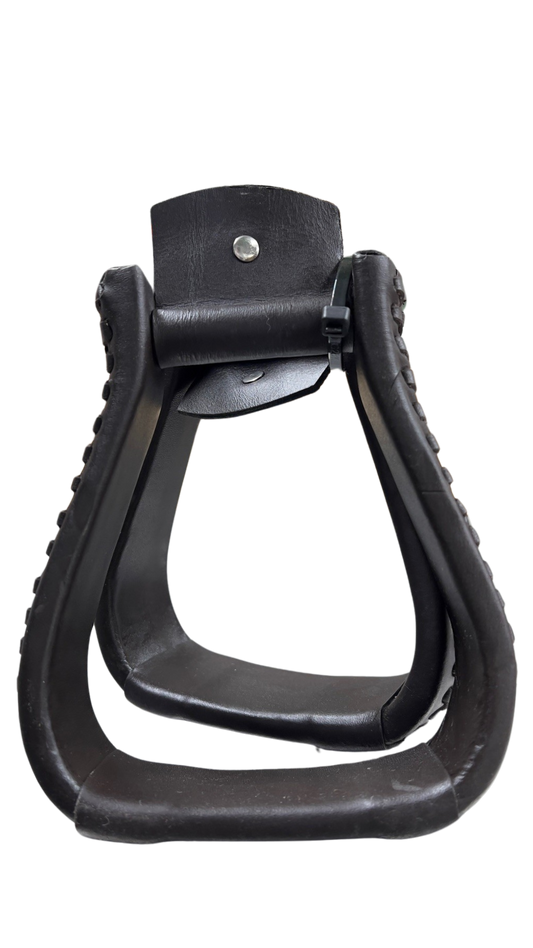 2" Leather Covered Stirrups, Aluminum Core