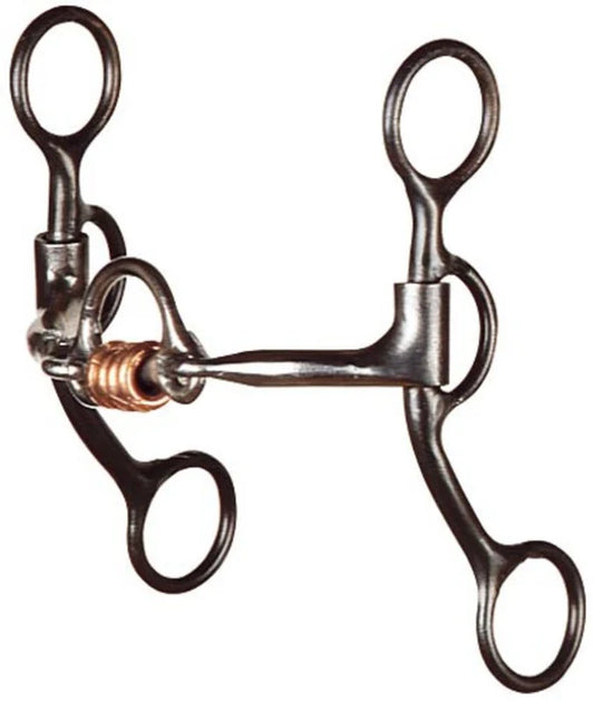 Dutton 3 Piece Snaffle Smooth Bars w/Small Life Saver Short S Calvary Cheek Bit