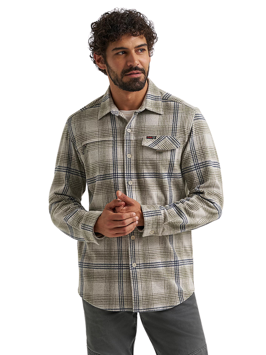 Wrangler ATG Men's Campsite Stone Plaid Shirt