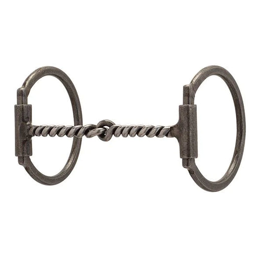 Weaver Pro Series Offset D-Ring 5" Sweet Iron Twist Buffed Black Snaffle Bit