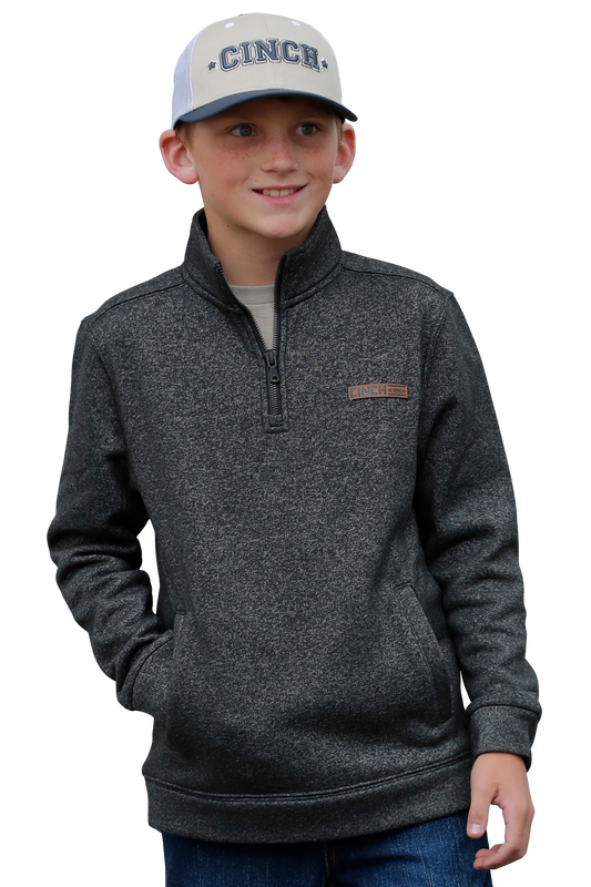 Cinch Boy's Black 1/2 Zip Pullover