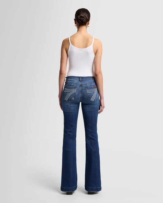 7 for all Mankind Women's Dojo Lake Blue Trouser Jeans