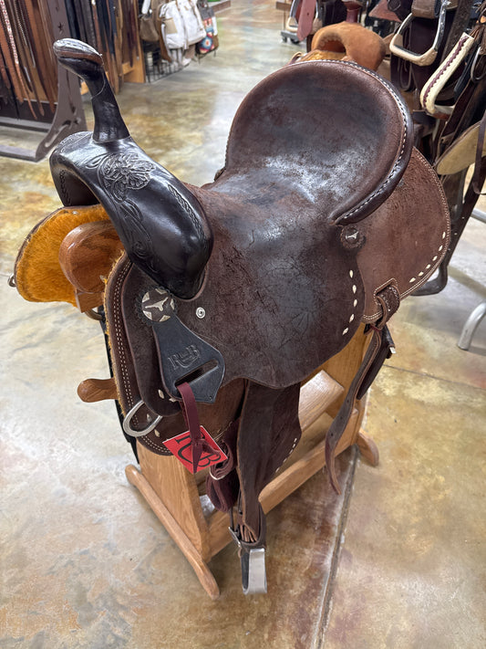 Used R Bar B Barrel Saddle, 14.5" Seat