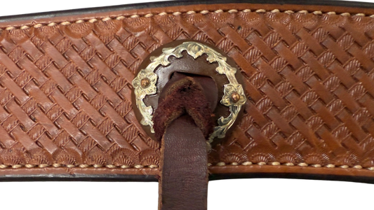 Scott Thomas 2" Basket Stamped Breast Collar w/Chocolate Roughout Ends