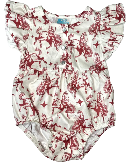 Shea Baby Infant Plaid Bucking Horse Shirt Romper