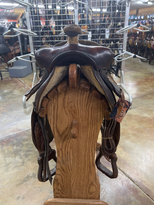 Used American Saddlery Barrel Saddle, 14" Seat
