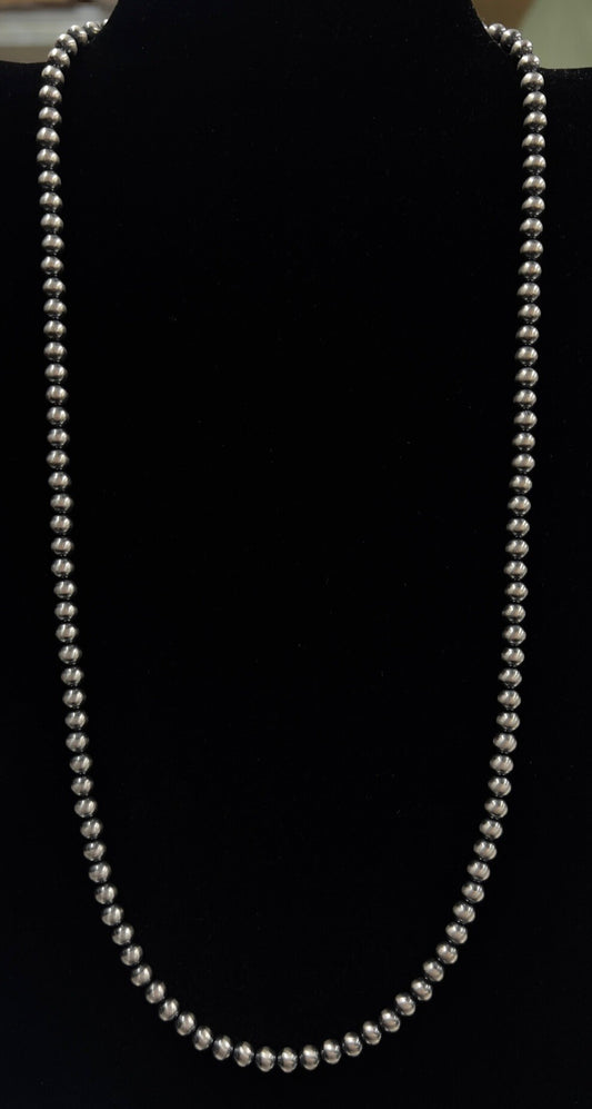 Navajo Pearl Necklace 24"-5mm