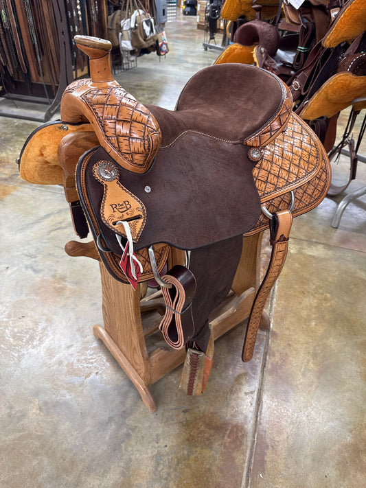 R Bar B Team Roper Saddle, 15" Seat