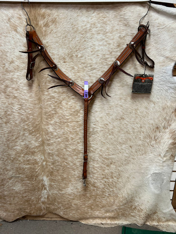 Used Breastcollar With Laced Conchos and Spots By Circle Y