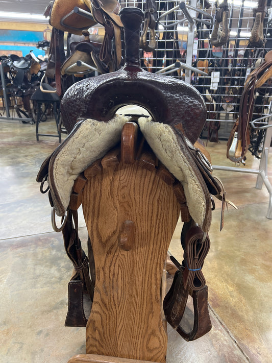 Used Carl Hutton Cutter Saddle, 16.5" Seat
