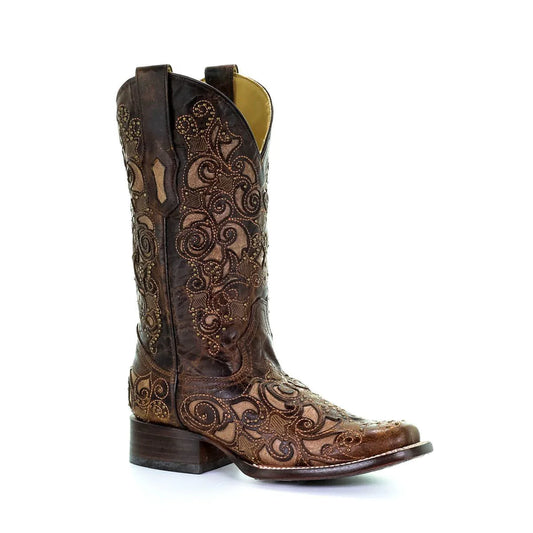 Corral Women's Embroidered Stud Inlay Western Boots